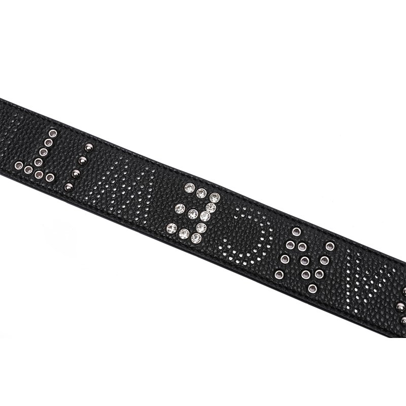 Hot selling High quality PU leather belt with pin buckle casual style belt With Embossing pattern Rivets