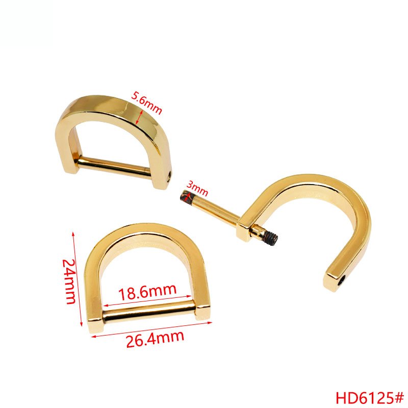 wholesale metal D Ring zinc alloy dog buckle plated leather bag buckle hardware metal buckle 19mm/25mm/32mm/38mm for handbags