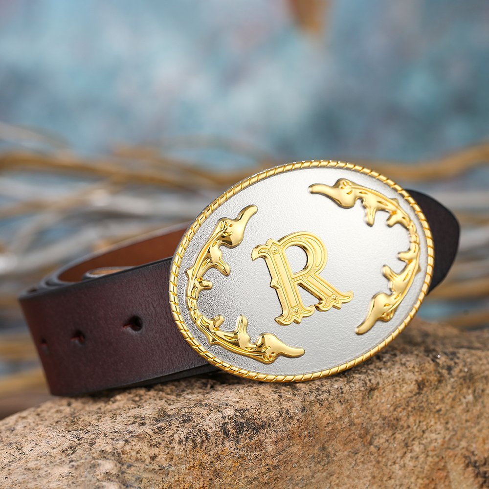 Zinc Alloy large Woman Buckle with Initial Western cowboy Evillas Initial belt buckle Leisure belt buckle
