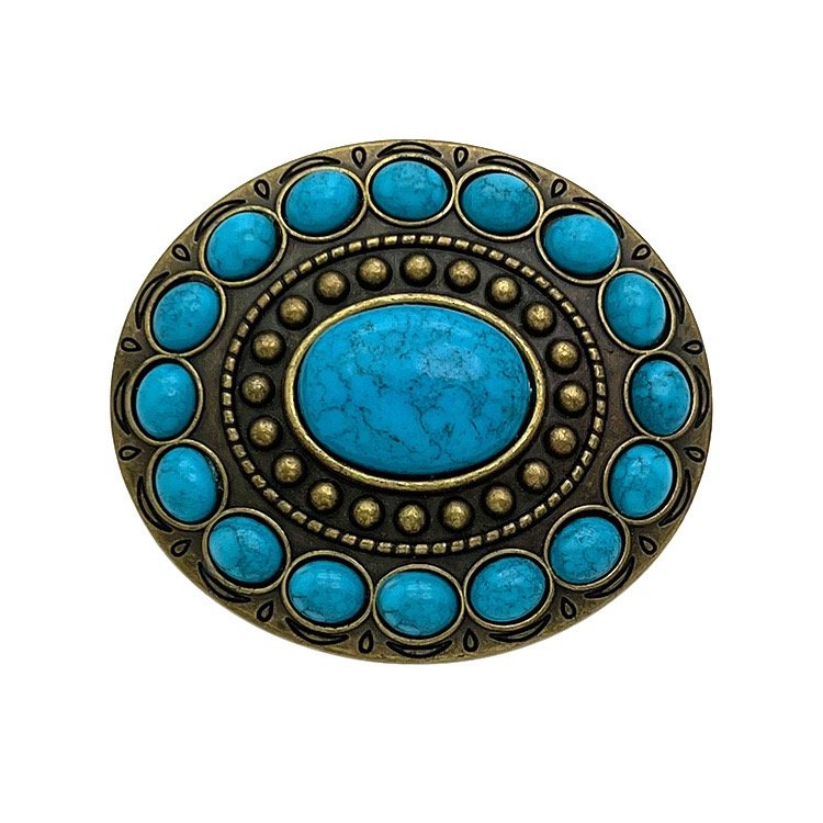 round western cowboy belt buckle antique brass gemstone belt buckle oval western belt buckle for men