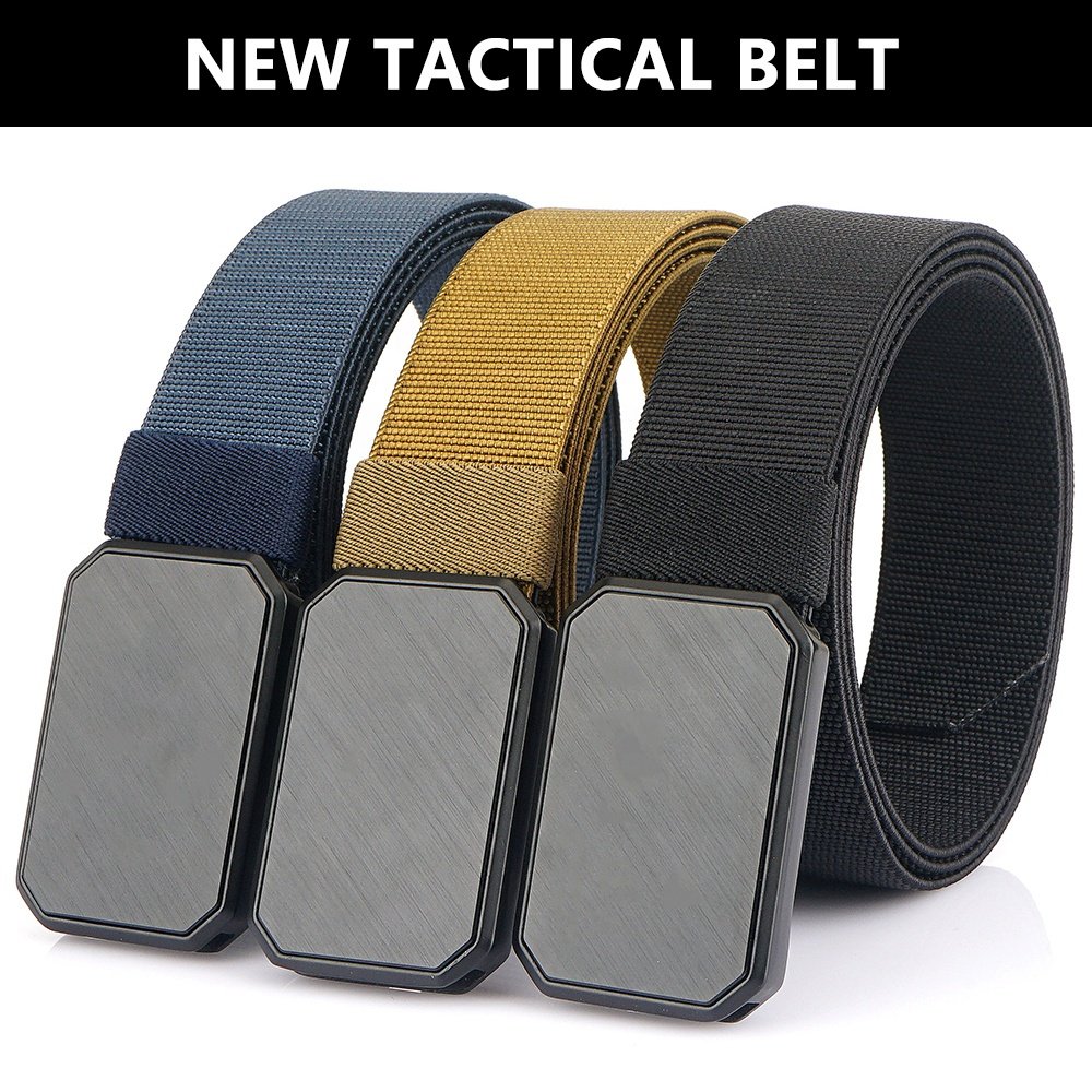 Alloy Magnetic Magic Metal Buckle Custom logo New Arrival Men's Stretch Nylon Belt Elastic Suitable for all scenarios pants