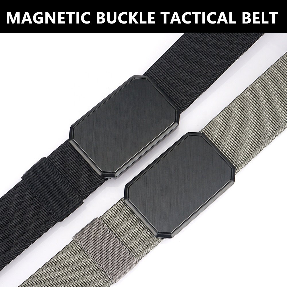 Alloy Magnetic Magic Metal Buckle Custom logo New Arrival Men's Stretch Nylon Belt Elastic Suitable for all scenarios pants
