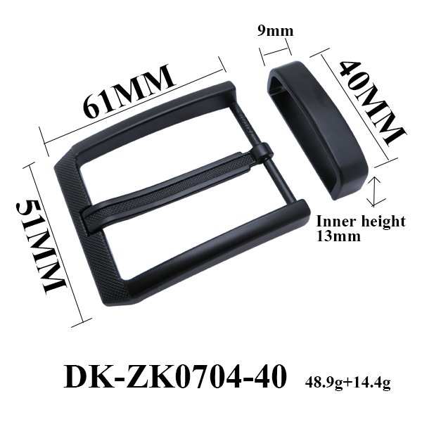 Ultra Black 40mm Matte Electrophoresis Pin Buckle Loop High Quality Men's Classical Belt Buckles Fashion Zinc Alloy Metal Bags