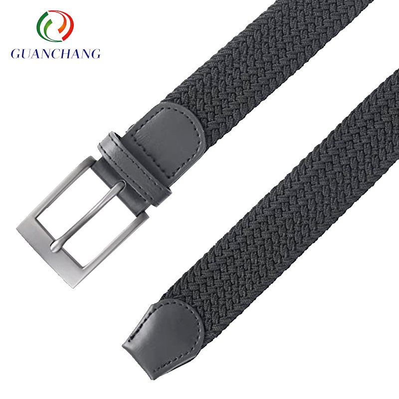 Wholesale Custom Adjustable Braided Elastic polyester Western Jeans Women Men Casual Pin Buckle Belts