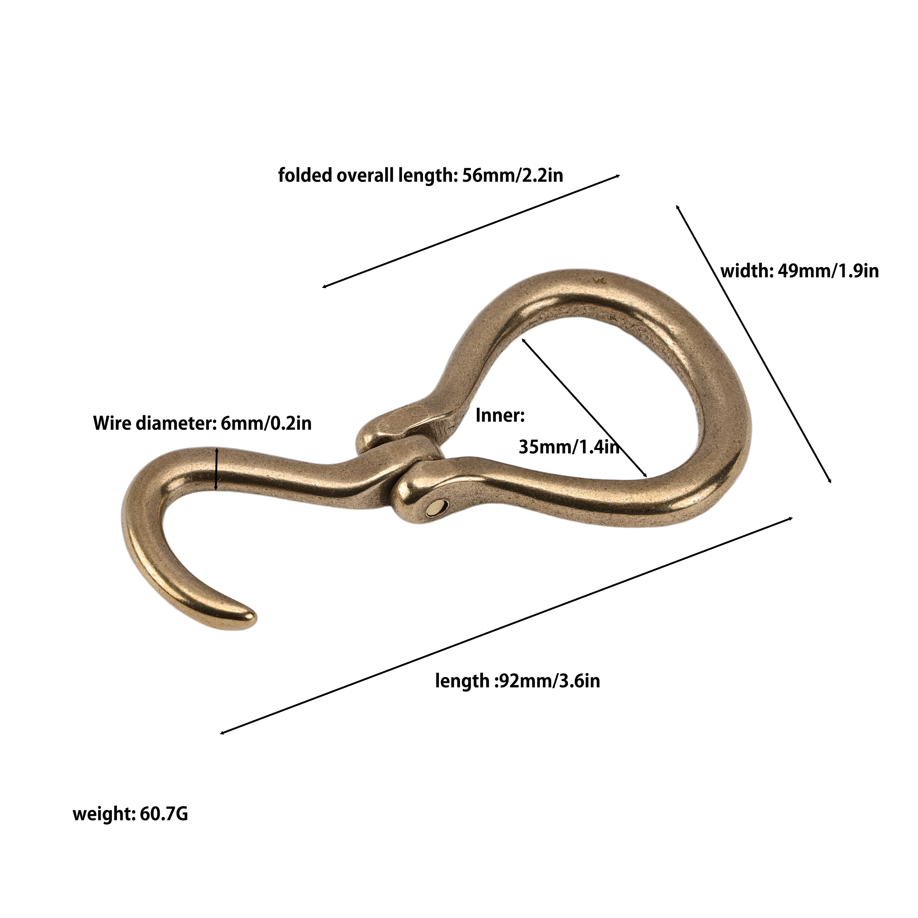 Made in japan Brass Hoof Pick Buckle 35mm Slim Belt Buckle folding buckle