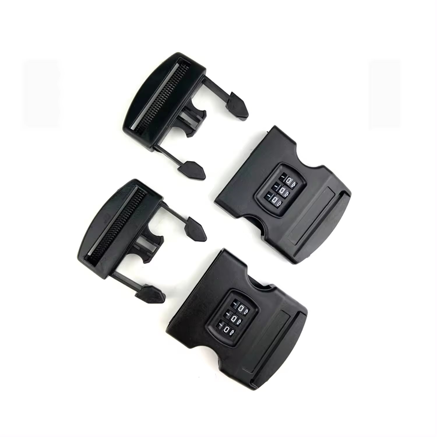 Custom Luggage Strap 51mm Plastic Safe Side Release Combination Lock Buckle 3 Digit Code Zipper Plastic Lock Hengxinxin CN;FUJ