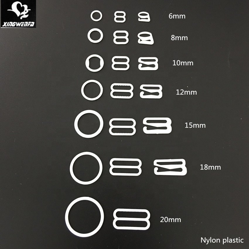 6mm to 25mm swimwear buckle bra accessories Plastic bra strap ring slider and hooks adjuster
