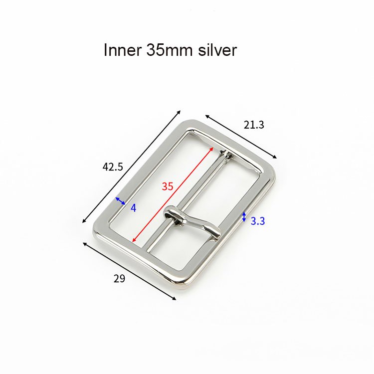 Wholesale handbags square pin belt buckles rectangle decorative roller pin buckle for backpacks