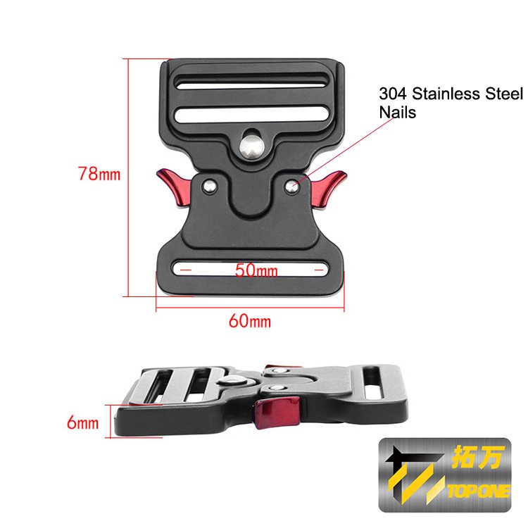 50MM All Black Casual Belt Buckle Custom Logo Tactical cobra Buckle