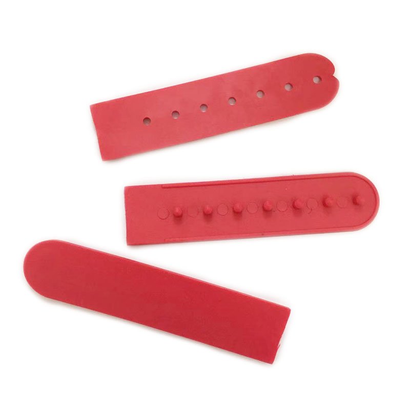Free Sample Snapback Buckle Strap Replacement Button with 7 Holes Plastic Injection Molding Plastic Customized Logo Red 1000pcs