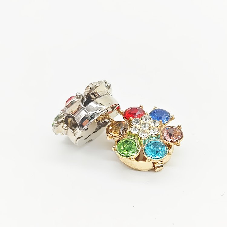 China Manufacturers Rhinestone Decorative Belt Buckle Ladies Luxury Diamond Tri-Glide Buckle Zinc Alloy Ring Buckle For Women