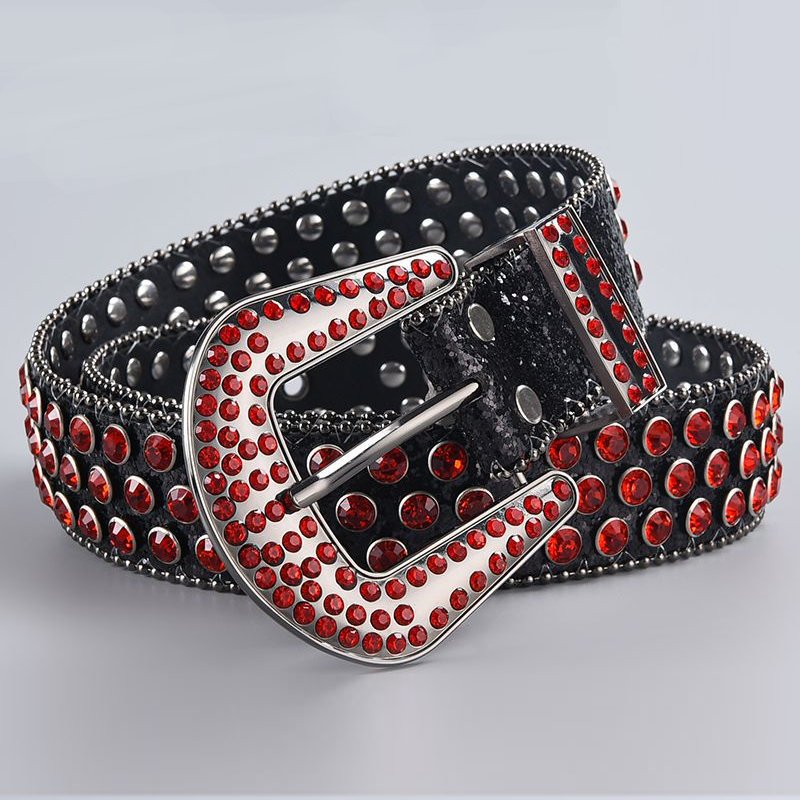 LQbelt New Fashion Diamond Setting Punk Colored Pin Buckle PU Belts For Women Wholesale Factory Custom Design