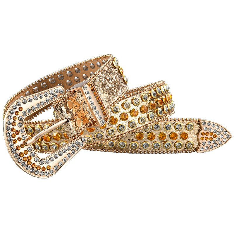 LQbelt New Fashion Diamond Setting Punk Colored Pin Buckle PU Belts For Women Wholesale Factory Custom Design