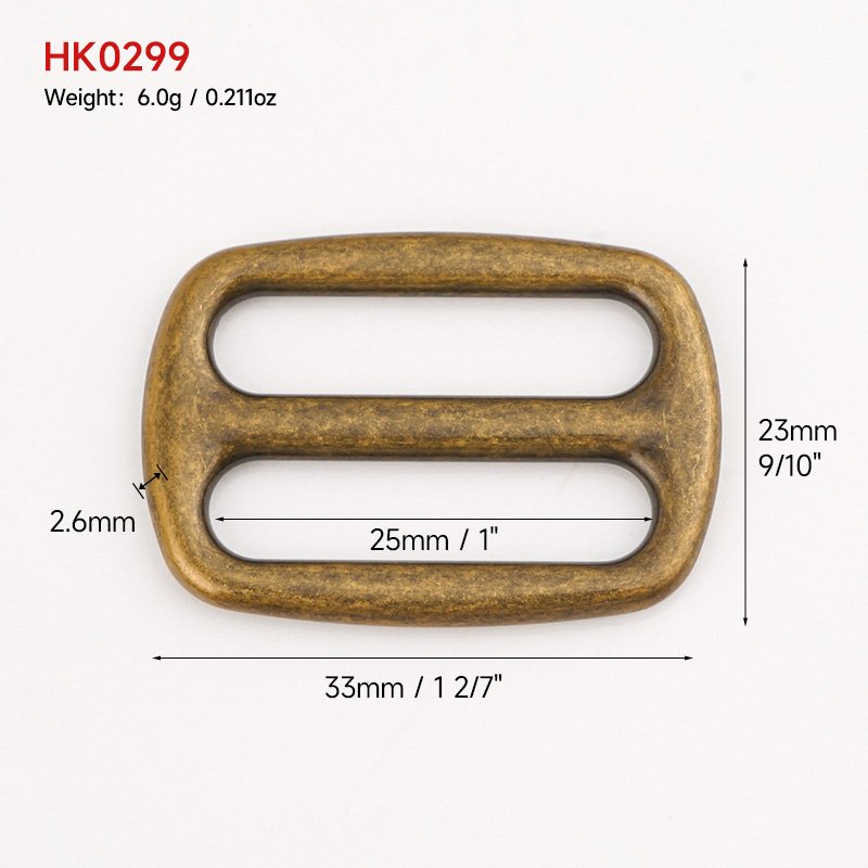 Bag Accessories 1 Inch Metal Alloy Adjuster Slider Buckle 9 Colors Tri Glide Buckle 25mm Adjustable Slide Buckles for Straps