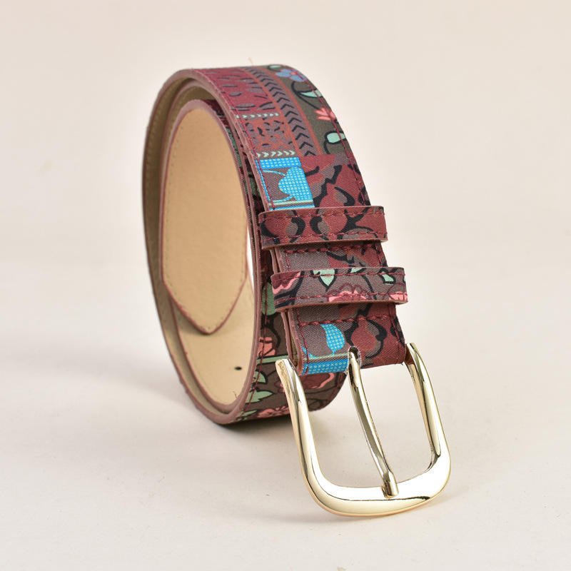 Premium Tan Finish Western Leather Belt Hand Tooled Genuine Leather Belt Handmade Western Belt For Men Women Metal Floral Buckle