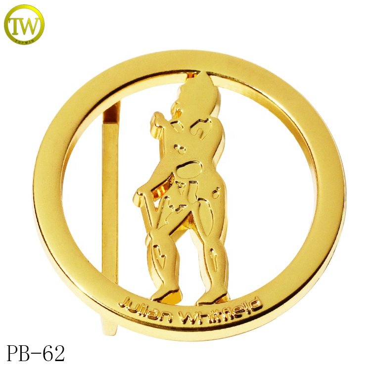 Die casting men belt accessory customized embossed letter matte gold metal tactical strap buckle parts