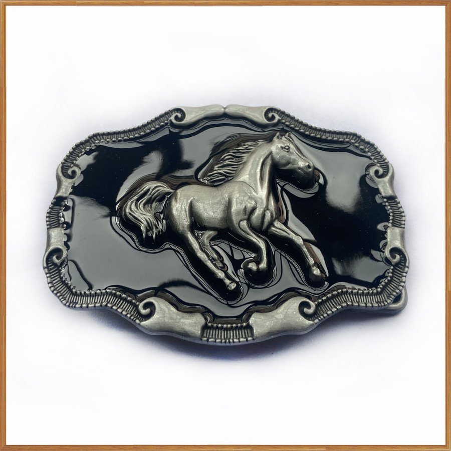 Wholesale Custom Logo Western Cowboy Luxury 3D Horse Belt Buckle Brass Zinc Alloy Metal Belt Buckles For Men