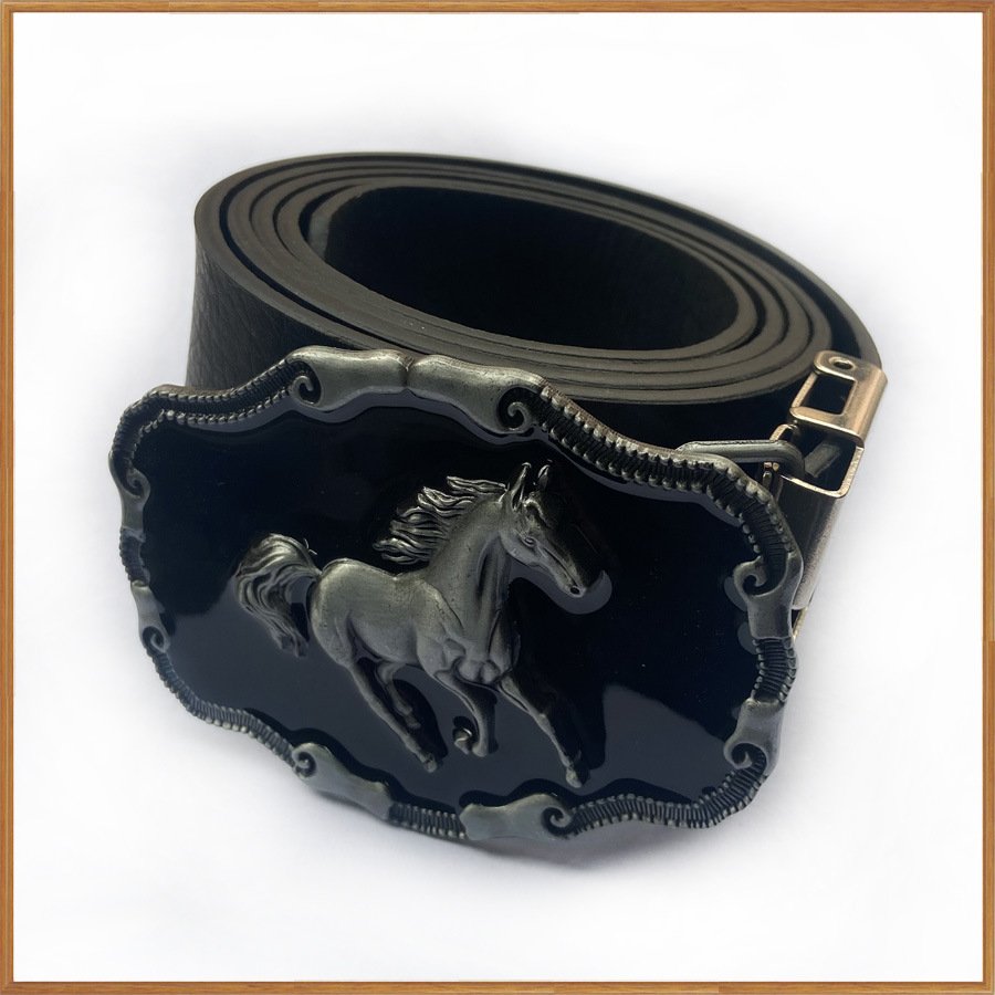 Wholesale Custom Logo Western Cowboy Luxury 3D Horse Belt Buckle Brass Zinc Alloy Metal Belt Buckles For Men