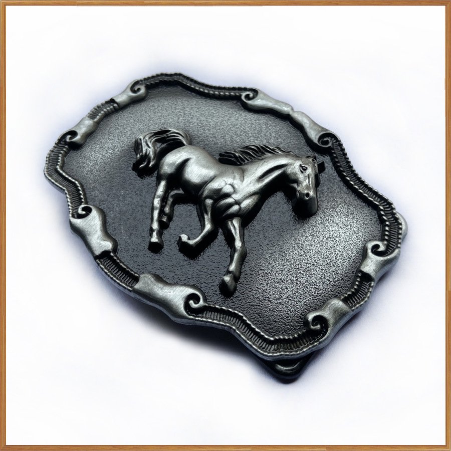 Wholesale Custom Logo Western Cowboy Luxury 3D Horse Belt Buckle Brass Zinc Alloy Metal Belt Buckles For Men