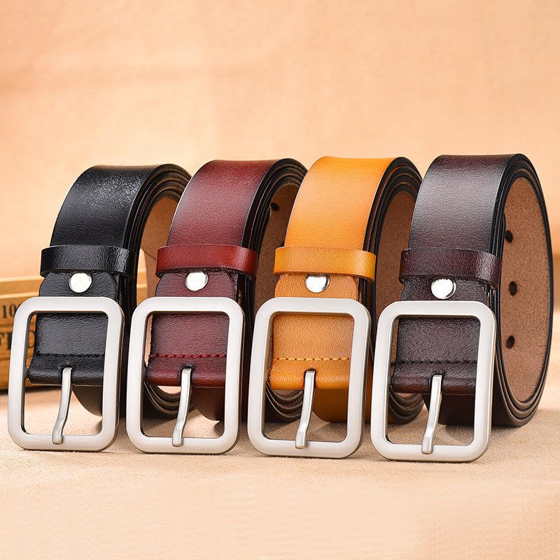 Men's Belt Leather Belt Men Male Genuine Leather Strap Luxury Pin Buckle Casual Men's Cowhide Belt