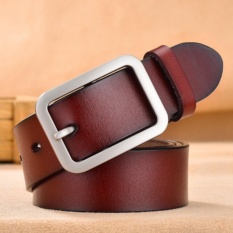 Men's Belt Leather Belt Men Male Genuine Leather Strap Luxury Pin Buckle Casual Men's Cowhide Belt