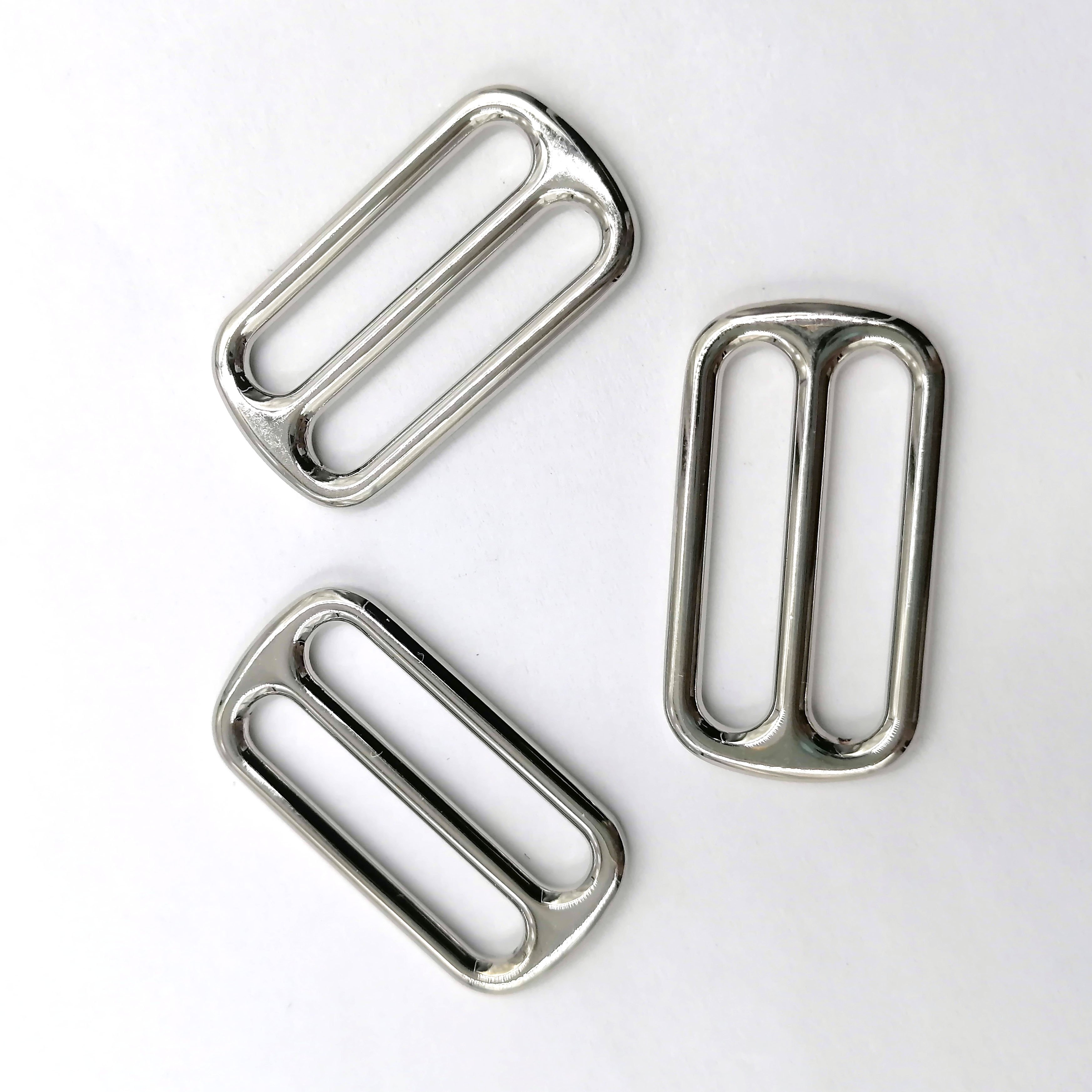 Multi Sizes Tri Glide Slider Buckle Metal Belt Webbing Buckles Rectangle Adjuster Buckle for Bag Strap