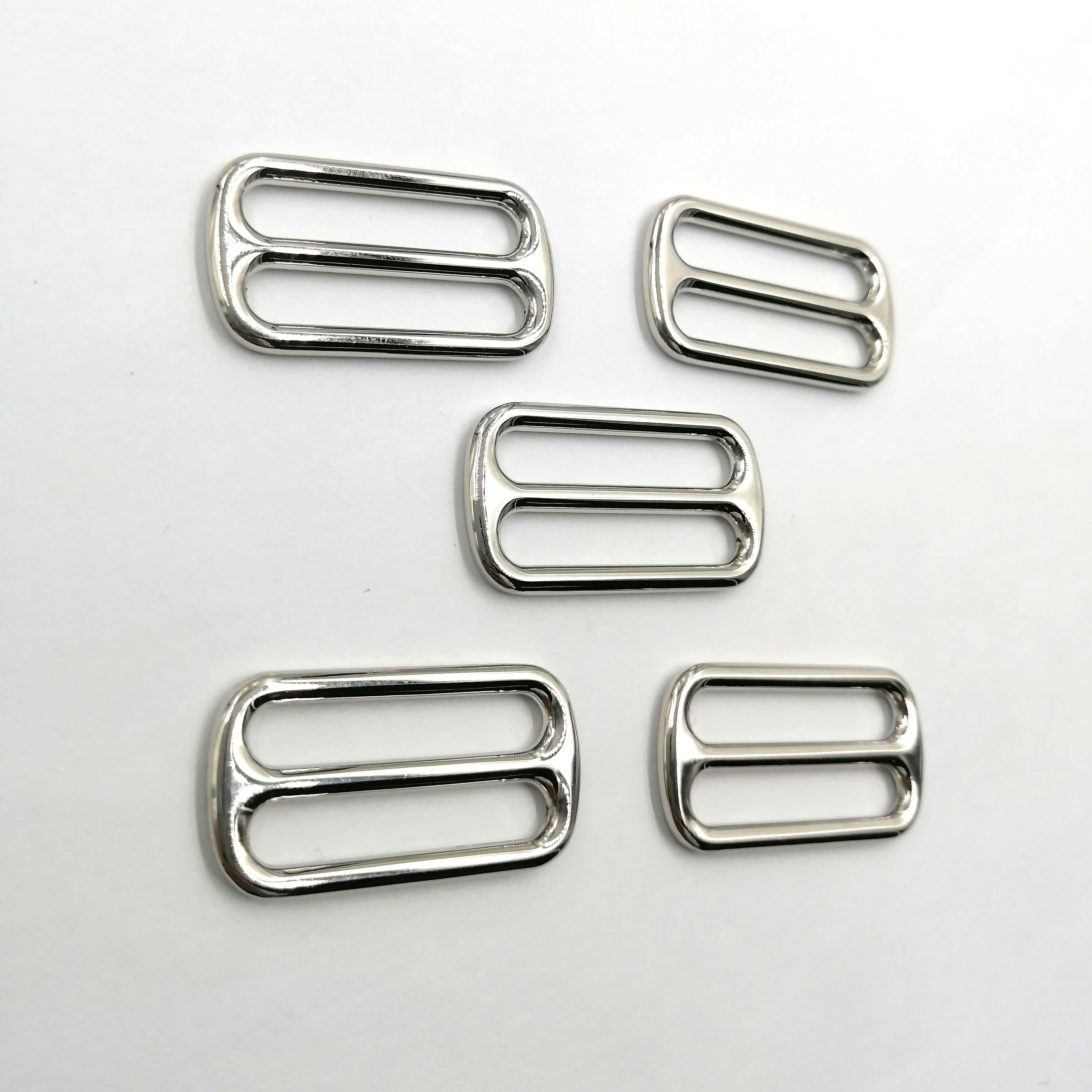 Multi Sizes Tri Glide Slider Buckle Metal Belt Webbing Buckles Rectangle Adjuster Buckle for Bag Strap