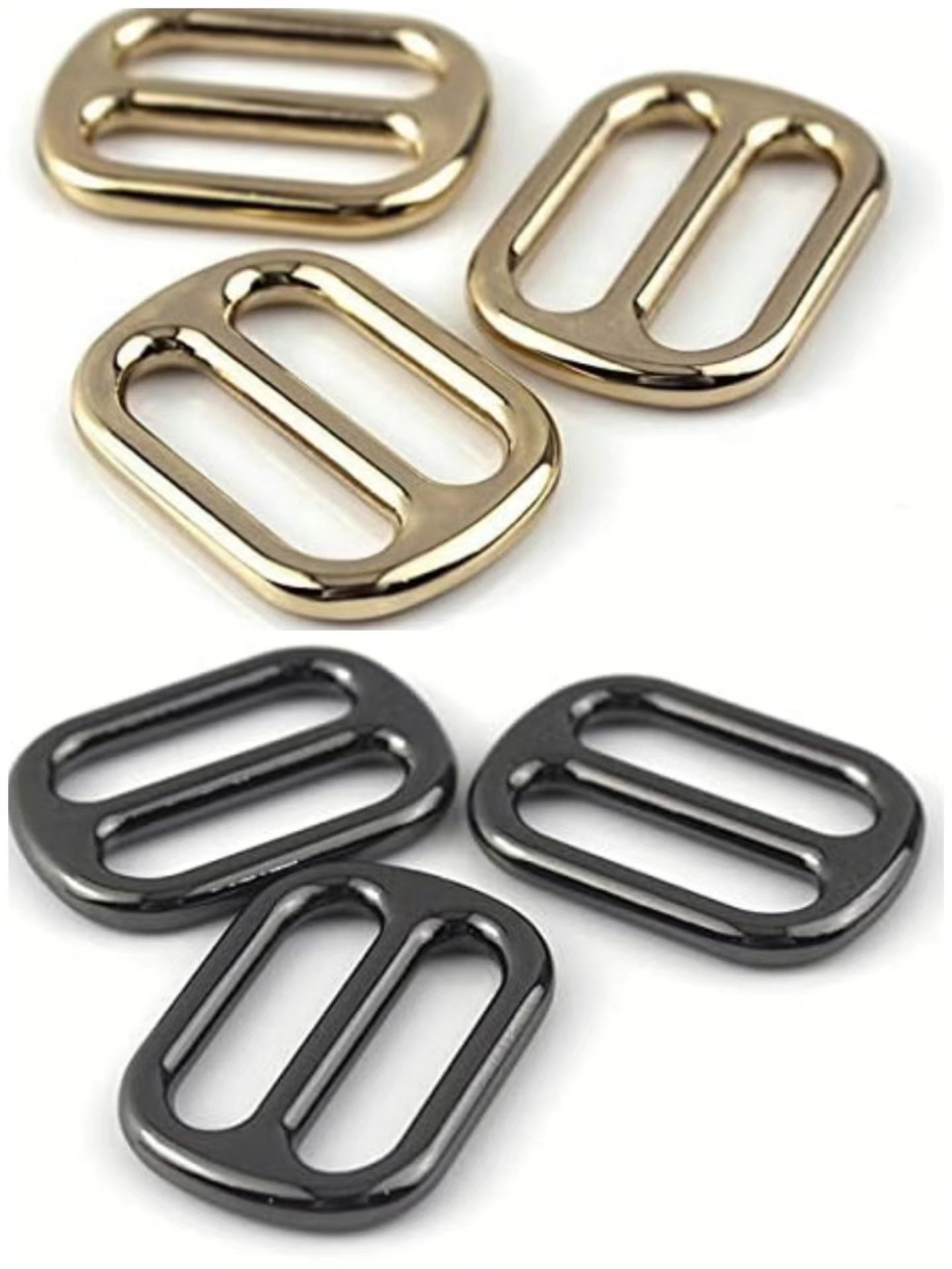 Multi Sizes Tri Glide Slider Buckle Metal Belt Webbing Buckles Rectangle Adjuster Buckle for Bag Strap