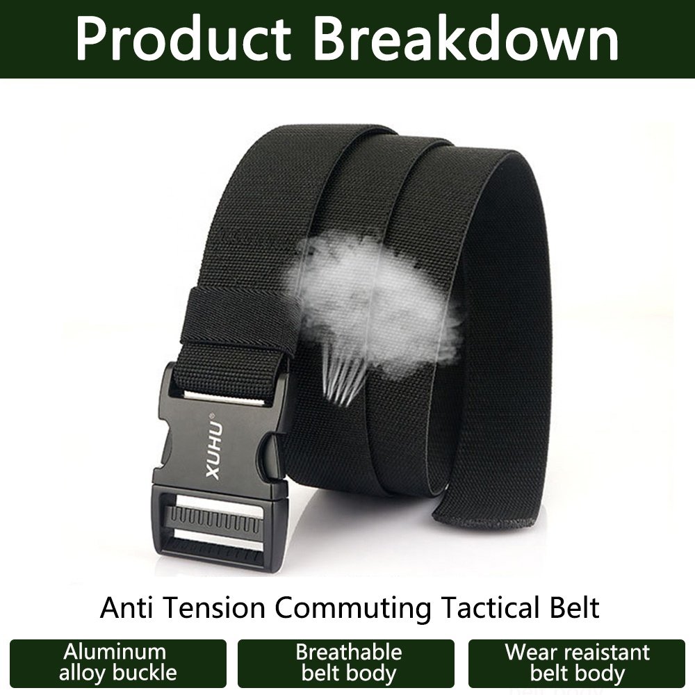 TUSHI New Tactical Belt Men's Nylon Fabric EDC Combat Aluminum Buckle Woven Belt Hunting Hiking Sports Fabric Belt Wholesale