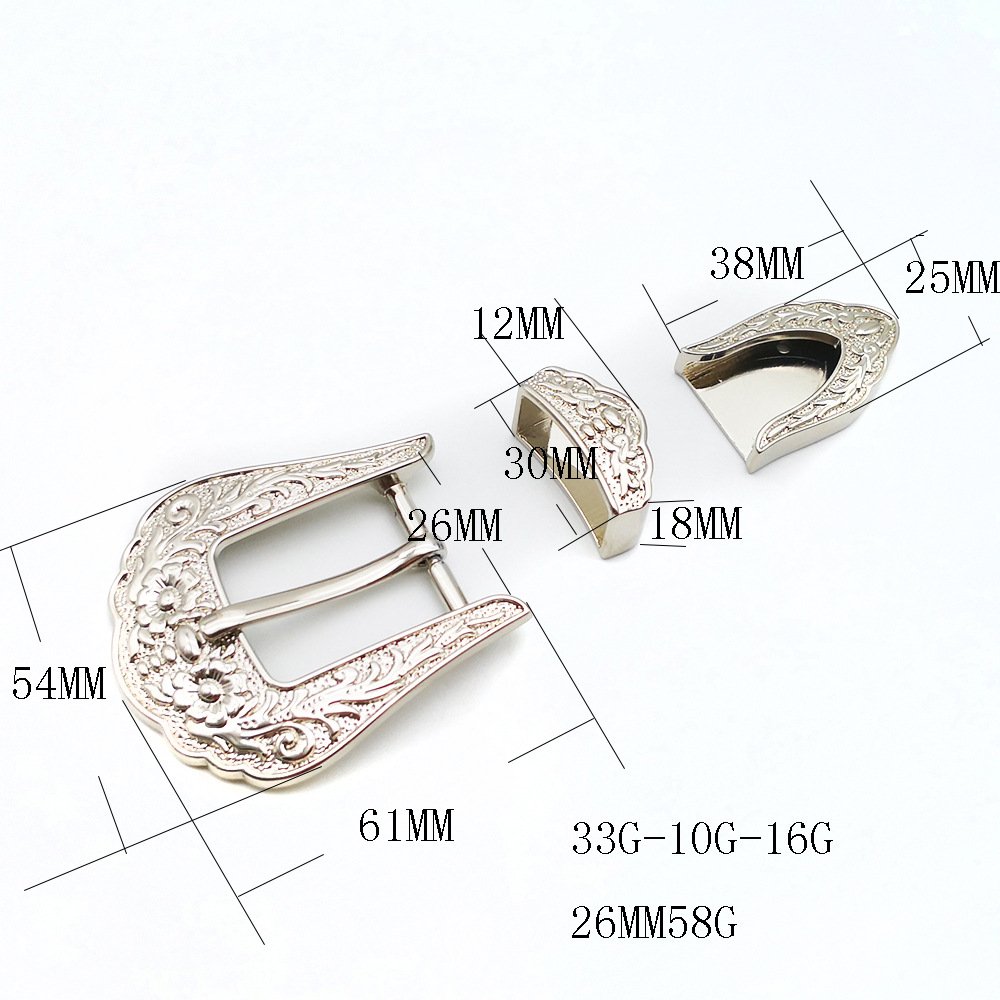 Custom 2022 Hot Sale Products 26 mm Ladies Fashion Belt Buckle Three Pieces Zinc Alloy Pin Buckle For Women