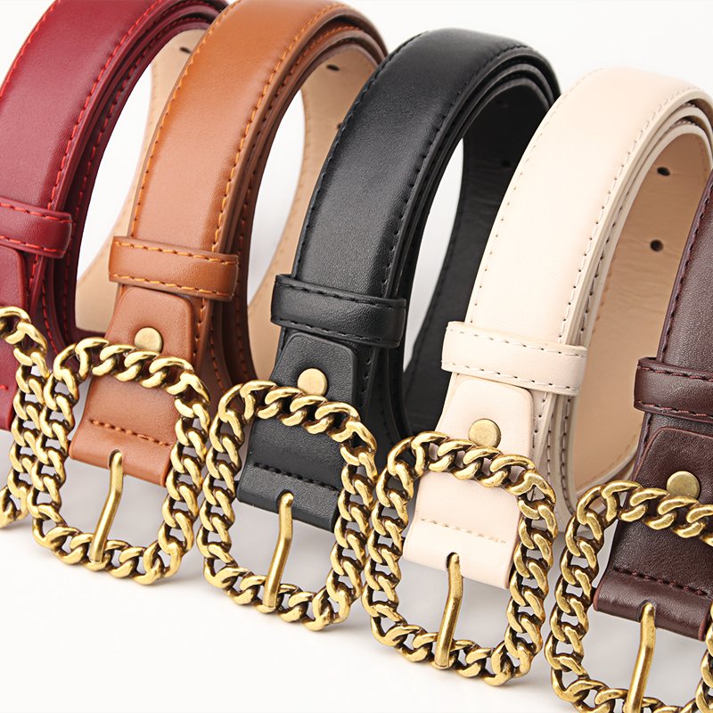 New chain buckle women's belt women's fashion embellished belt the belt for women