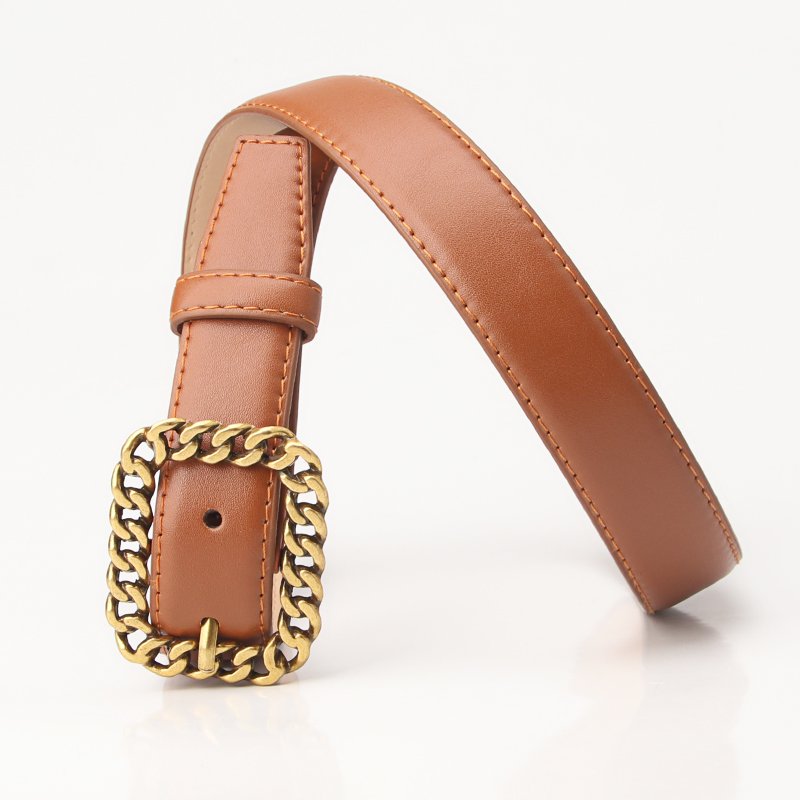 New chain buckle women's belt women's fashion embellished belt the belt for women