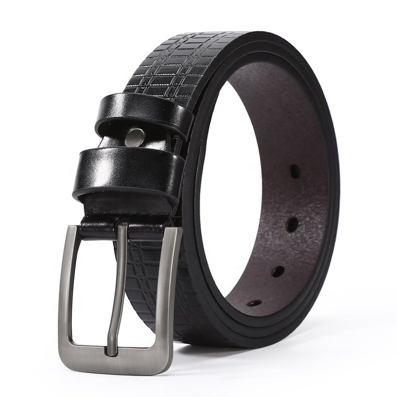 side stitching TPU nappa cow leather belts for men adjustable pin buckle belt for men