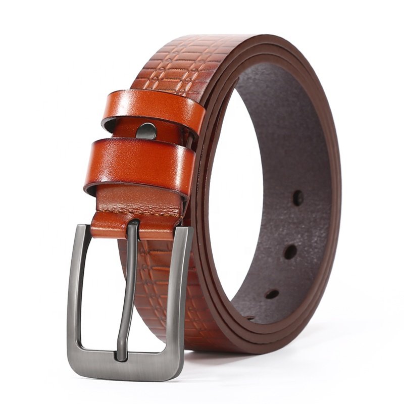 side stitching TPU nappa cow leather belts for men adjustable pin buckle belt for men