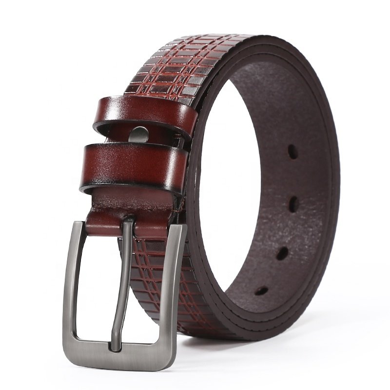 side stitching TPU nappa cow leather belts for men adjustable pin buckle belt for men