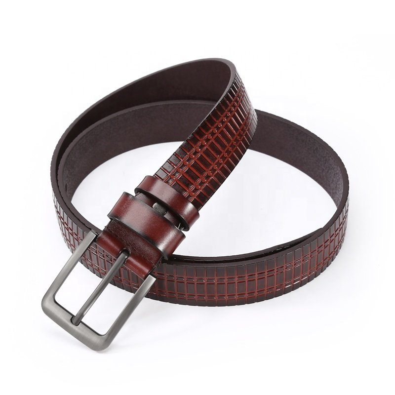 side stitching TPU nappa cow leather belts for men adjustable pin buckle belt for men