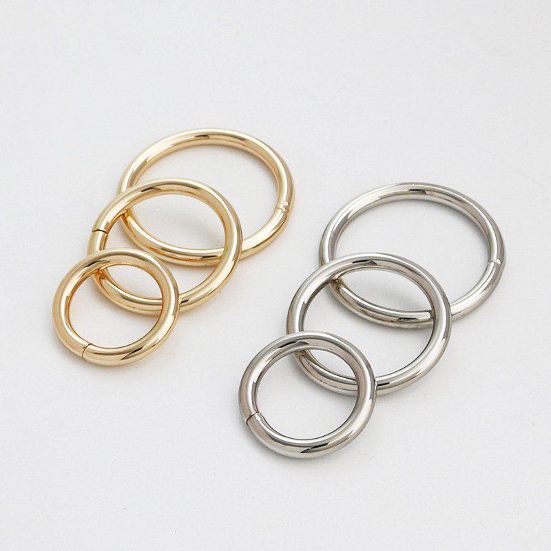 Wholesale custom buckles metal o ring swimwear flat round o metal garment accessories can add logo for bikini beachwear handbags