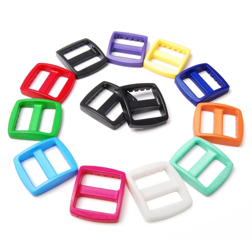 Plastic Black Curve Slider Tri-Glide Adjust Tri-ring Buckles For Dog Collar Harness Backpack Straps