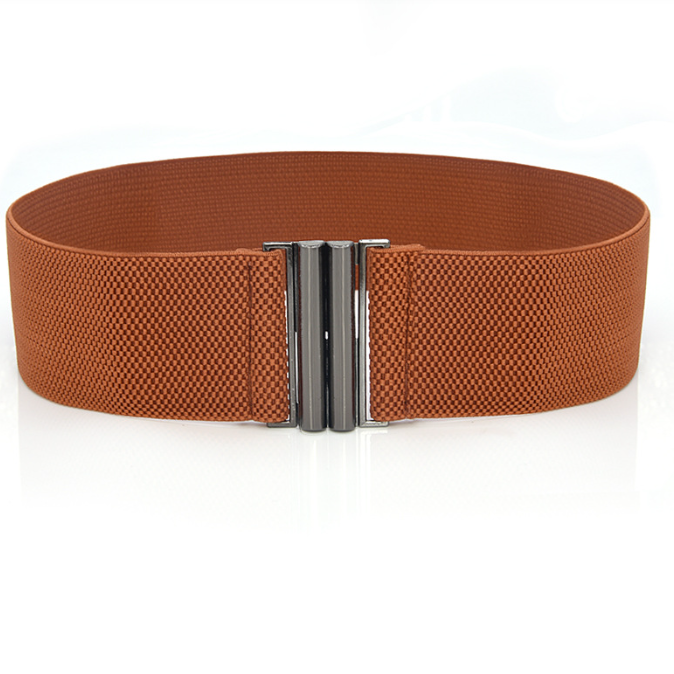 Elasticated Florence Vintage Belt For Women Retro Wide Belt Nurse Silver Buckle