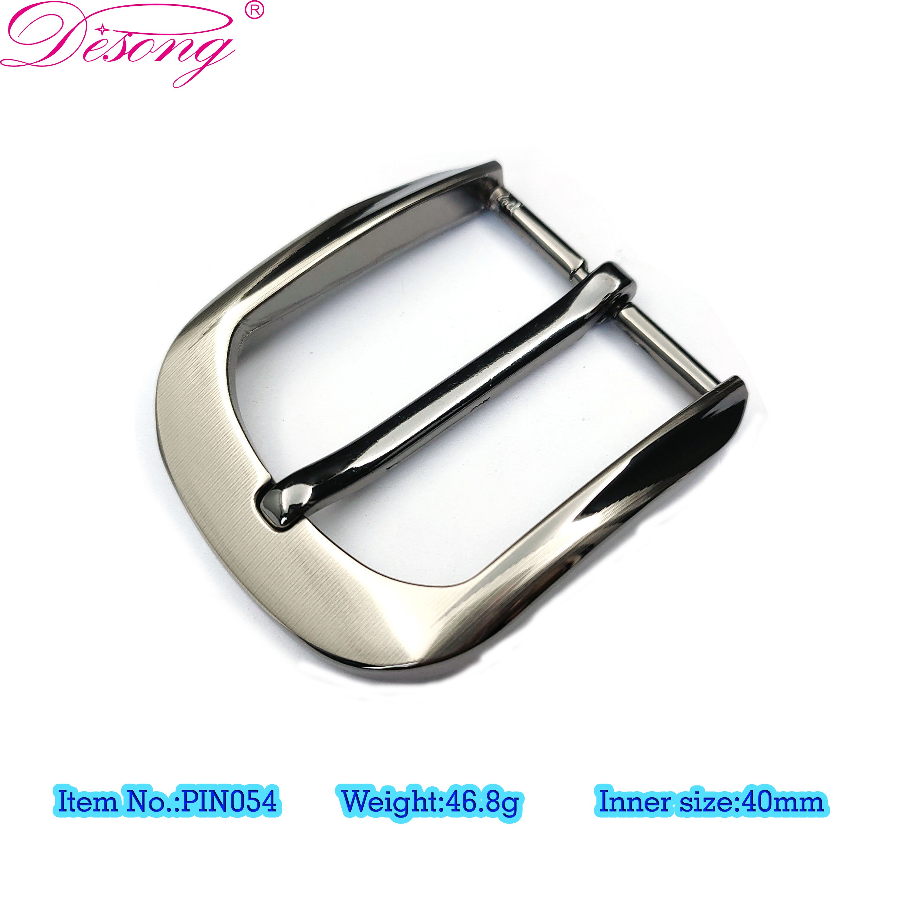 40mm Men's Casual Belt Buckle Rectangle Single Pin Buckle Zinc Alloy Leather Belt Buckle