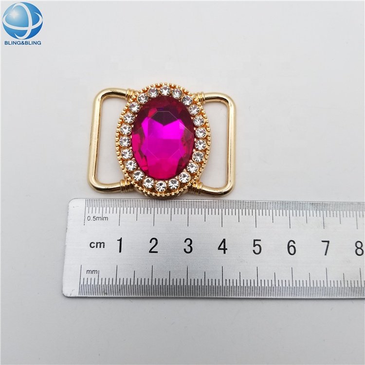 Sexy Blue Oval Crystal Swimwear Connectors Salt Resisting Alloy Buckle For Bikini Chest Headband Decorative