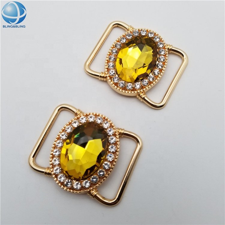 Sexy Blue Oval Crystal Swimwear Connectors Salt Resisting Alloy Buckle For Bikini Chest Headband Decorative
