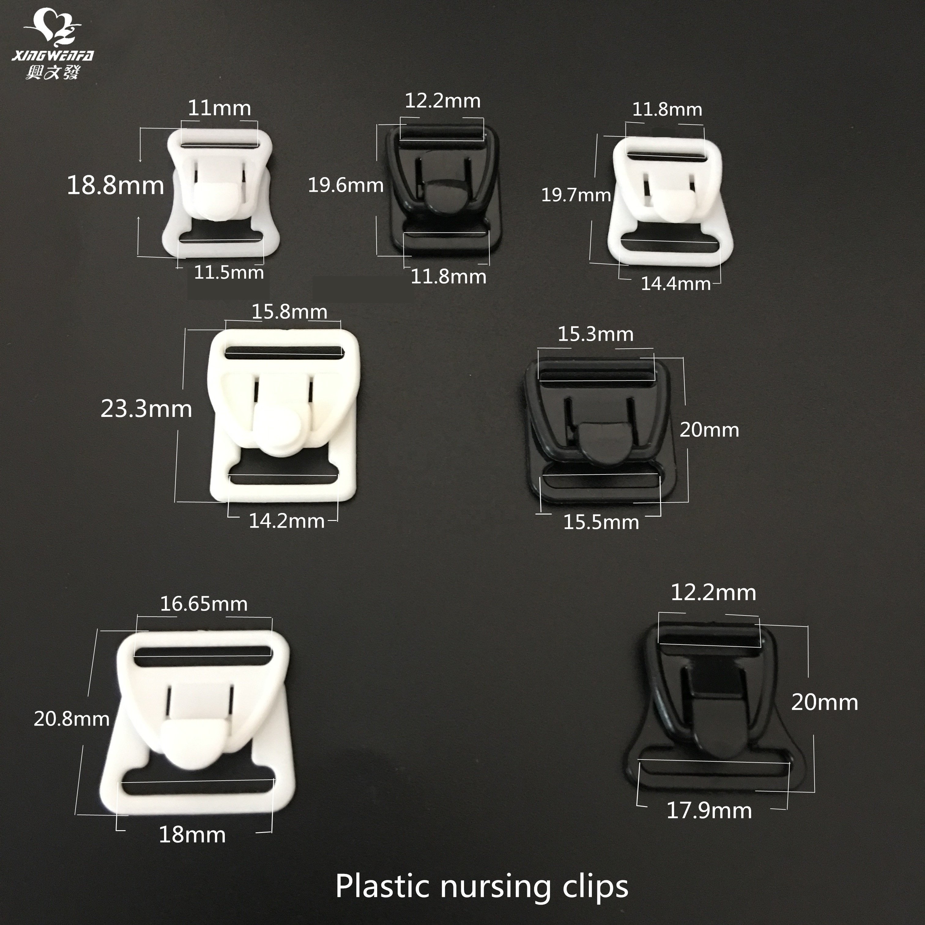 Underwear accessoires 12mm 15mm 18mm plastic Nursing bra clips mommy buckle