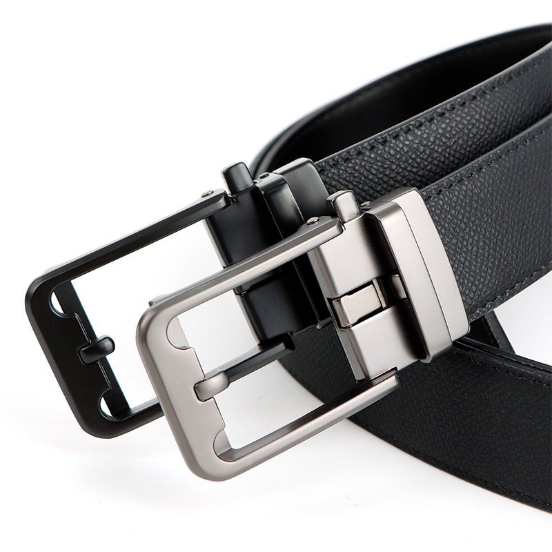 High Quality Adjustable Men Belt 3.4cm Alloy Buckle Two Colors Optional Genuine Premium Cowhide Belt
