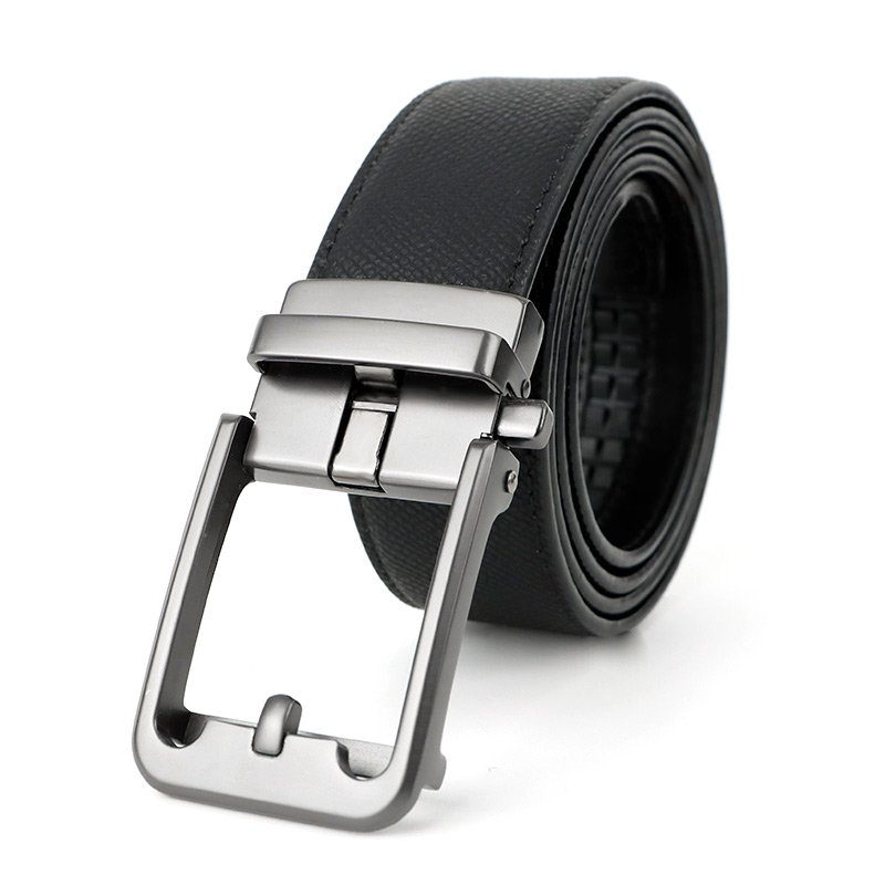 High Quality Adjustable Men Belt 3.4cm Alloy Buckle Two Colors Optional Genuine Premium Cowhide Belt