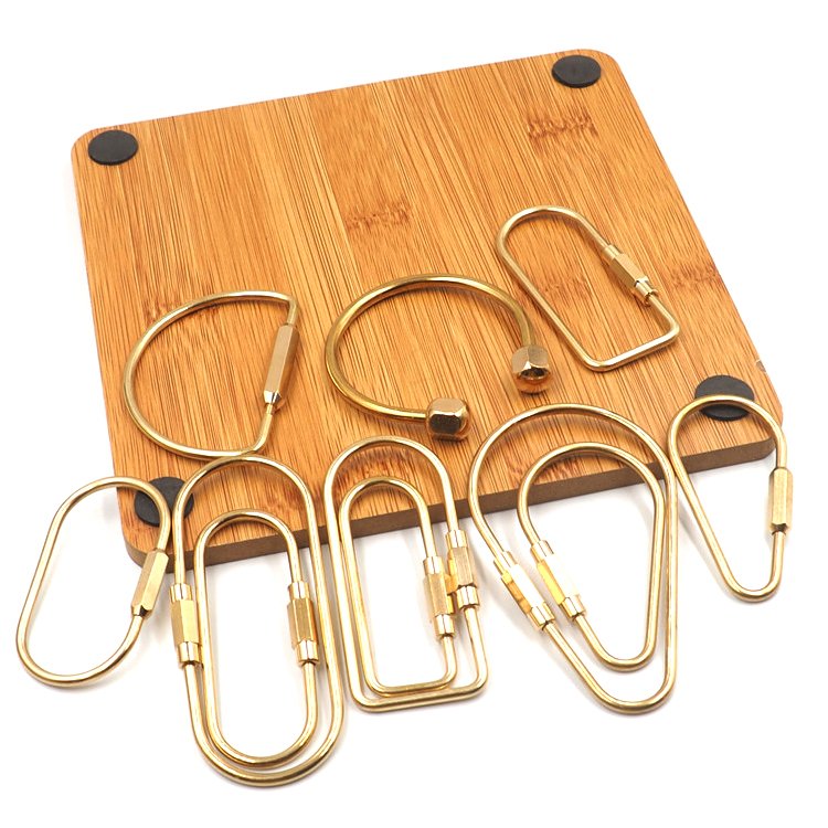 handbag and pet collar accessories high quality strong metal Buckle solid brass Screw Key Ring