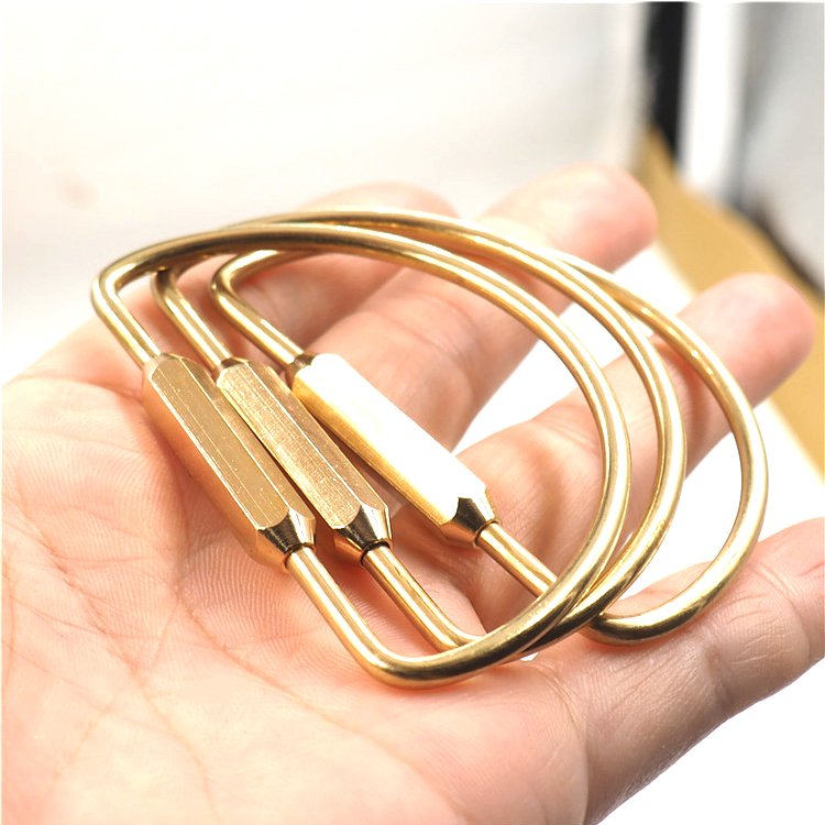 handbag and pet collar accessories high quality strong metal Buckle solid brass Screw Key Ring