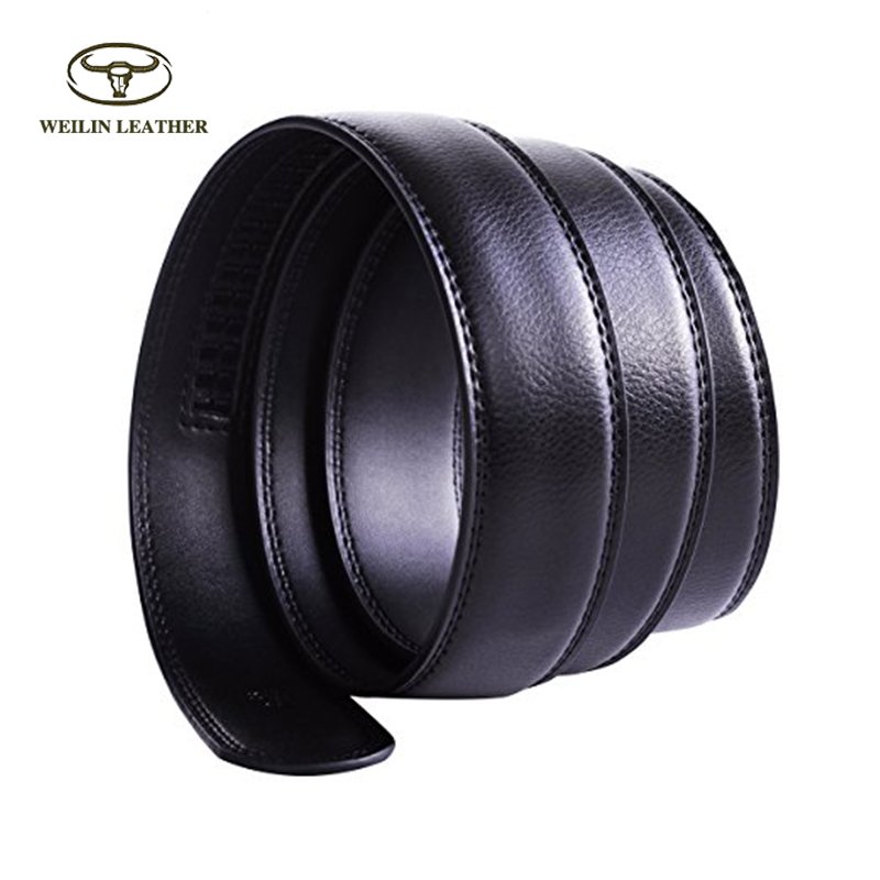 Custom Factory Cowhide genuine leather Automatic Buckle Ratchet Belt Mens dress Belt
