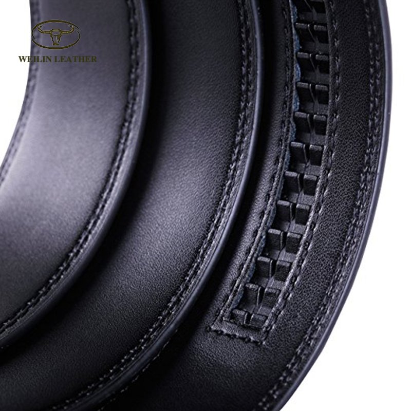 Custom Factory Cowhide genuine leather Automatic Buckle Ratchet Belt Mens dress Belt