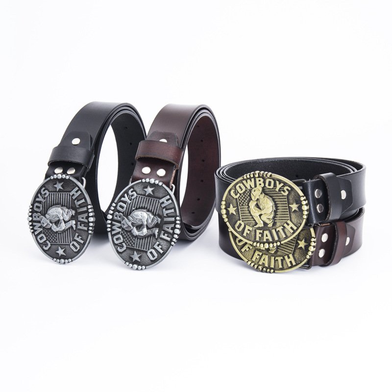 Trendy Play Boy Can Customize The National Flag Pattern Oval Shape Fashion All-Match Automatic Belt Buckle